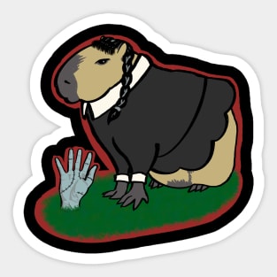 Capy-Scare-A: Wednesday Sticker